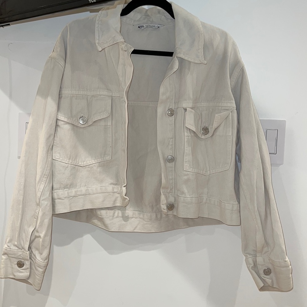 Zara cream denim jacket